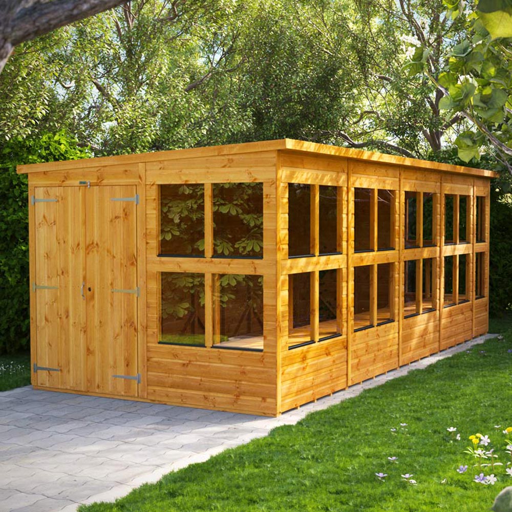 Power 18 x 8ft Pent Double Door Potting Shed Image 2