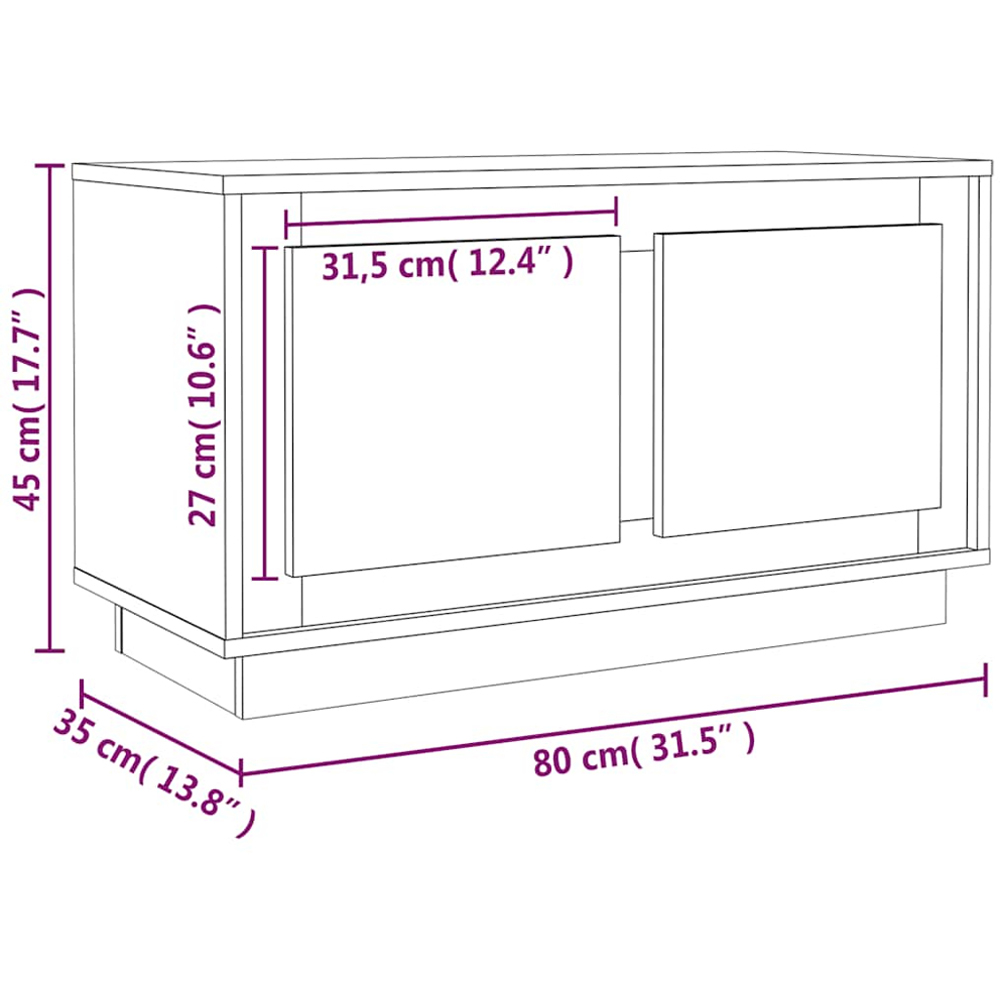 vidaXL 2 Door Brown Oak TV Cabinet Image 9