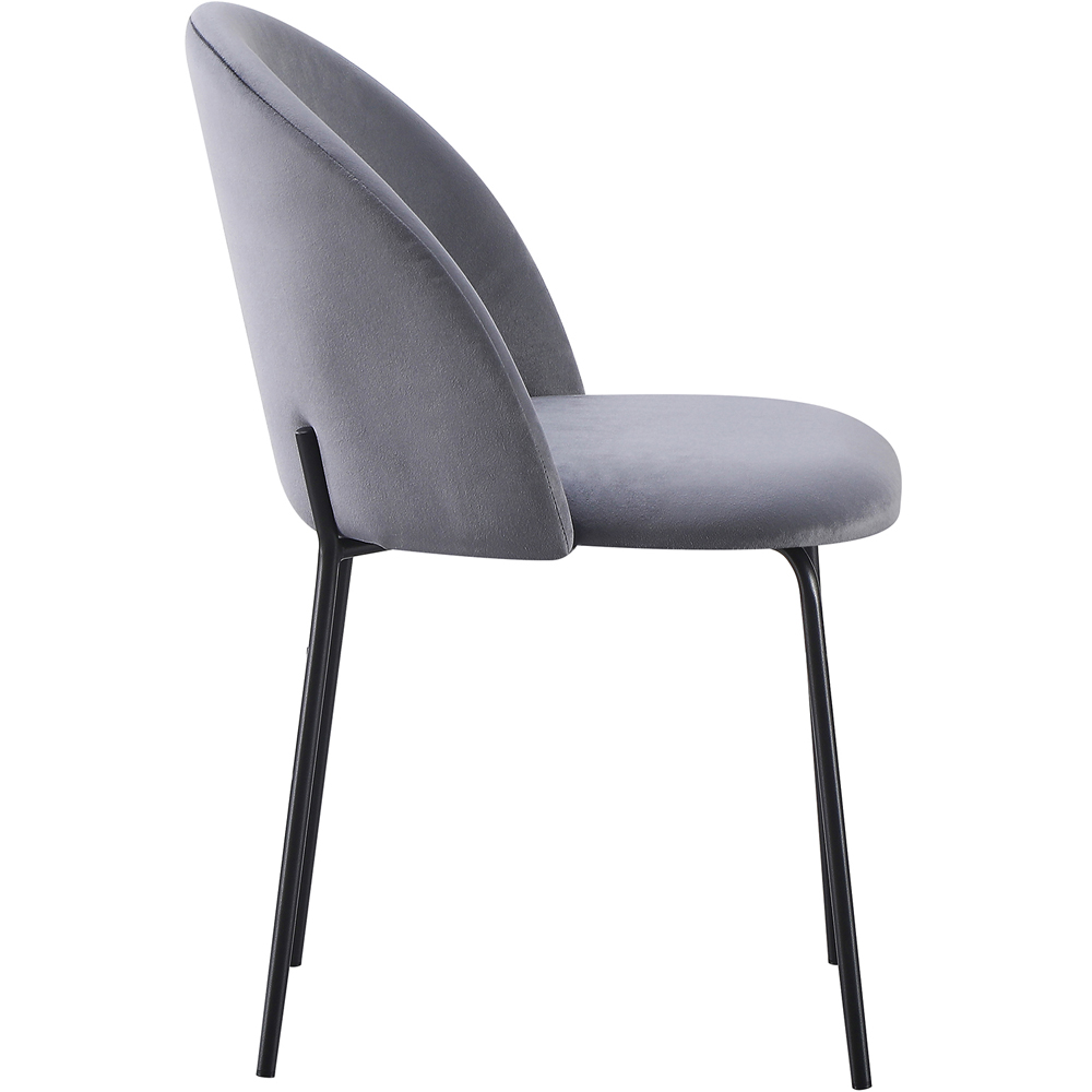 Seconique Boston Set of 4 Grey Velvet Dining Chair Image 5