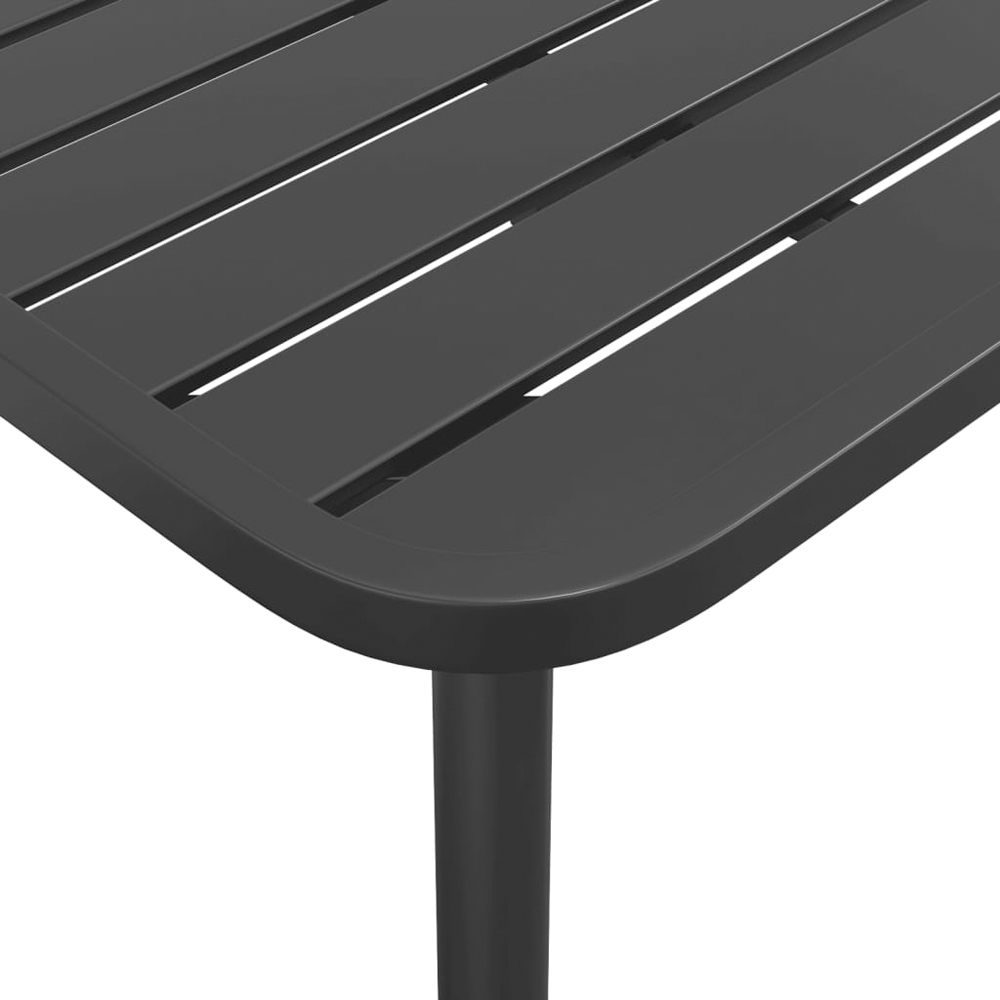 vidaXL 2 Seater Anthracite Steel Slatted Garden Table Image 6