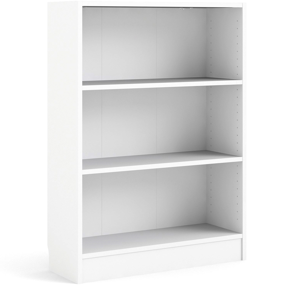 Florence Basic 2 Shelves White Wide Low Bookcase Image 2