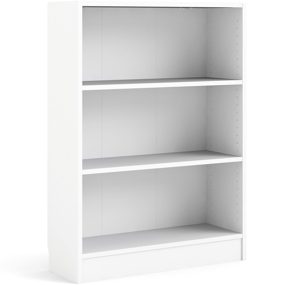Florence Basic 2 Shelf White Wide Low Bookcase Image 2
