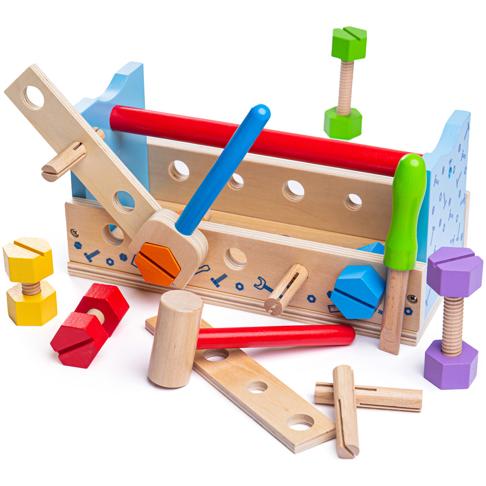 Bigjigs Toys Wooden Kids Workbench Multicolour Image 1