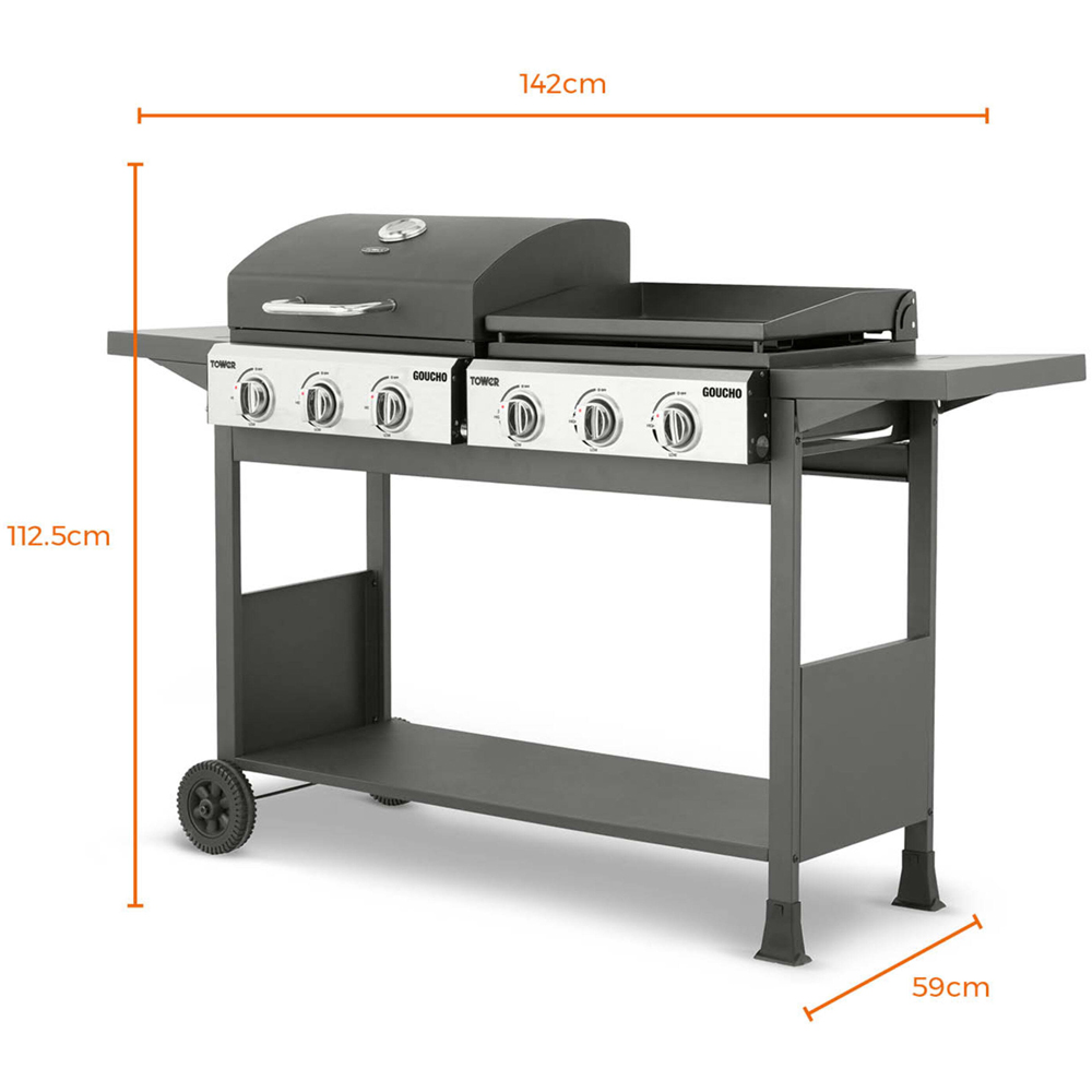 Tower Goucho 6 Burner Gas BBQ and Plancha Image 9