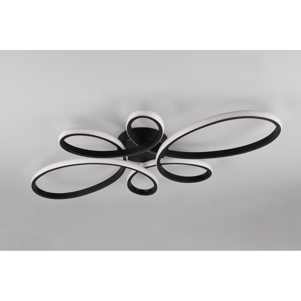 TRIO Fly Black Matt Integrated LED Ceiling Light Image 6