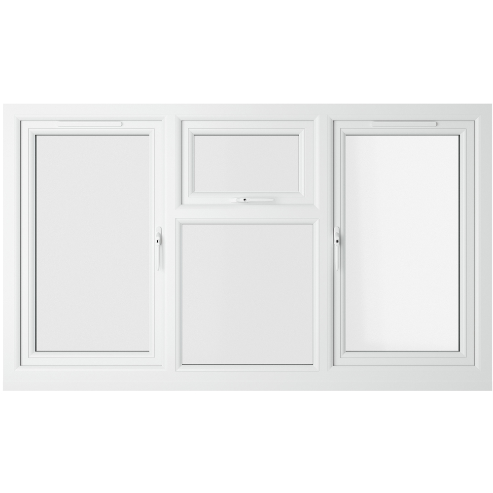Crystal Black and White LH and RH Side Hung and Top Centre Clear Double Glazed Window 1770 x 1115mm Image 3