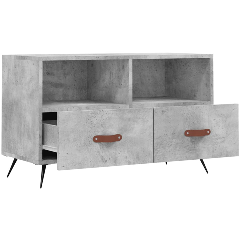vidaXL 2 Drawer 2 Shelf Concrete Grey TV Cabinet Image 6
