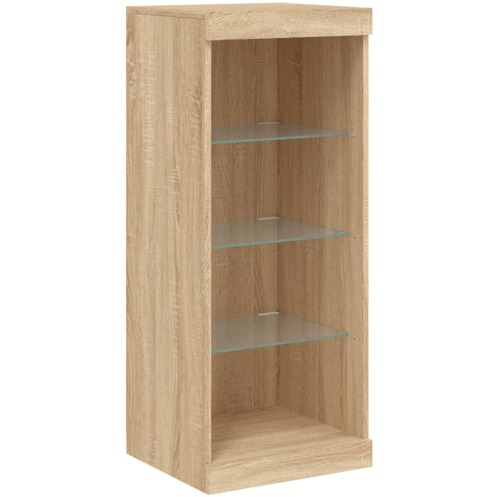 vidaXL 4 Shelf Sonoma Oak Narrow Sideboard with LED Lights Image 5