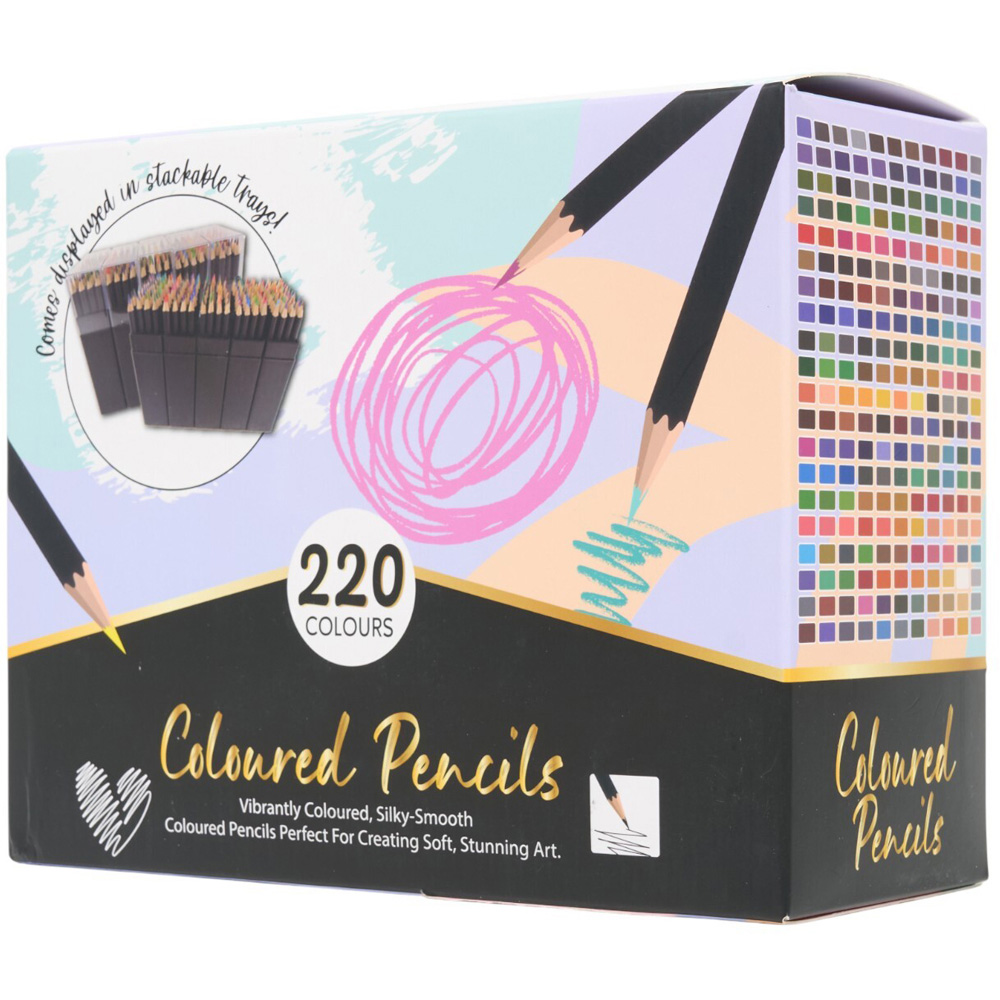 Pack of 220 Artist Colouring Pencils in Tray Image 2
