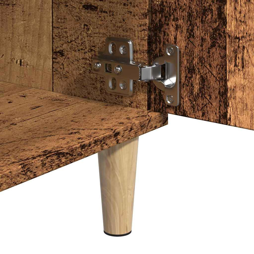 vidaXL 2 Door 2 Shelf Old Oak TV Cabinet with Wooden Legs Image 7