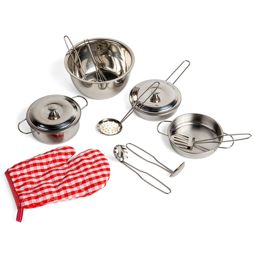 Bigjigs Toys Children Stainless Steel Kitchenware Set Image 2