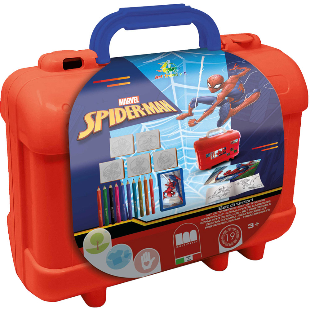 Multiprint Marvel Spider-Man Kids Travel Colouring and Stamp Set Image 1