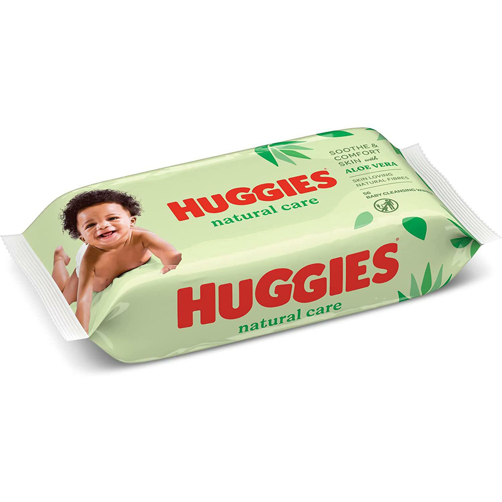 Huggies Natural Care Natural Fibre and Aloe Vera Baby Wipe 4 Pack Image 2