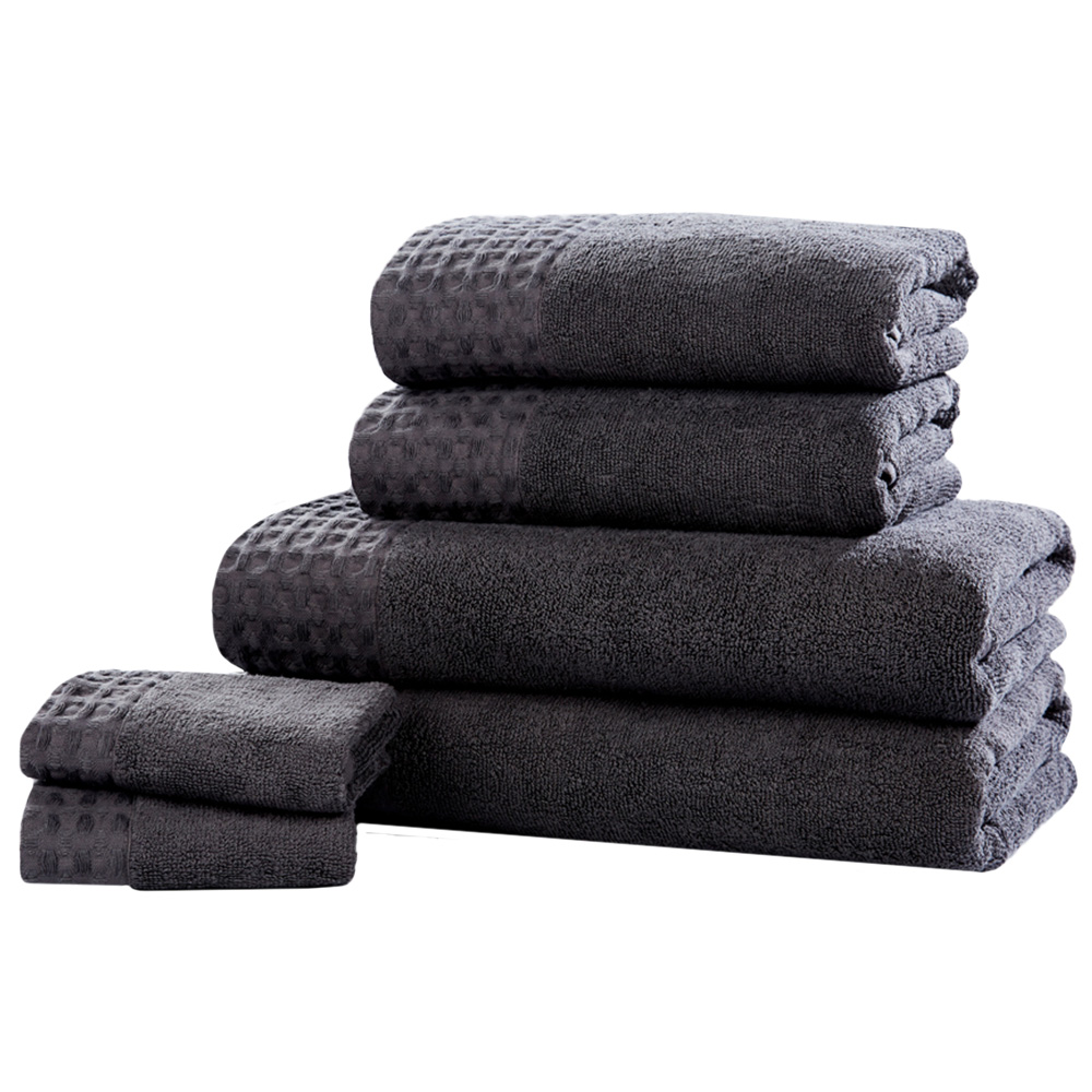 Rapport Home Retreat Charcoal Grey Cotton Bath Towel Image 1