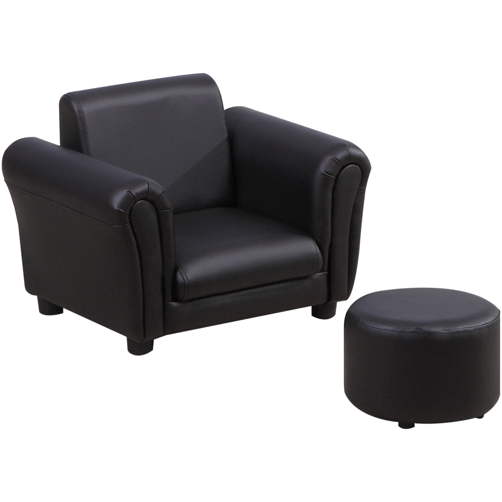 Tommy Toys Black Kids Armchair and Stool Set Image 2