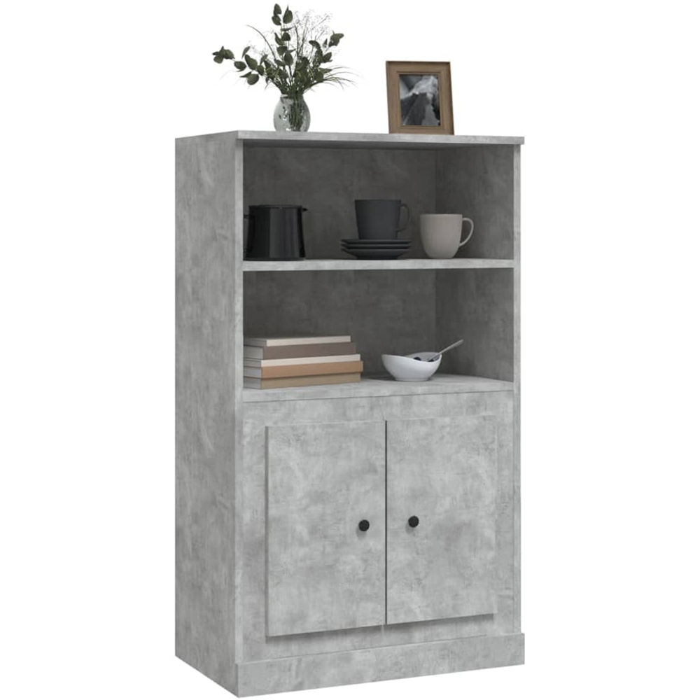 vidaXL 2 Door 2 Shelf Concrete Grey Highboard Image 4