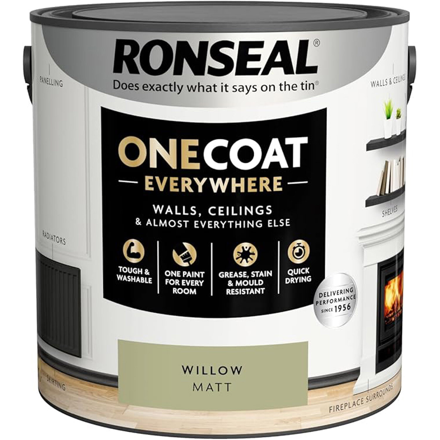 Ronseal One Coat Everywhere Interior Paint Willow 2.5l Image 2