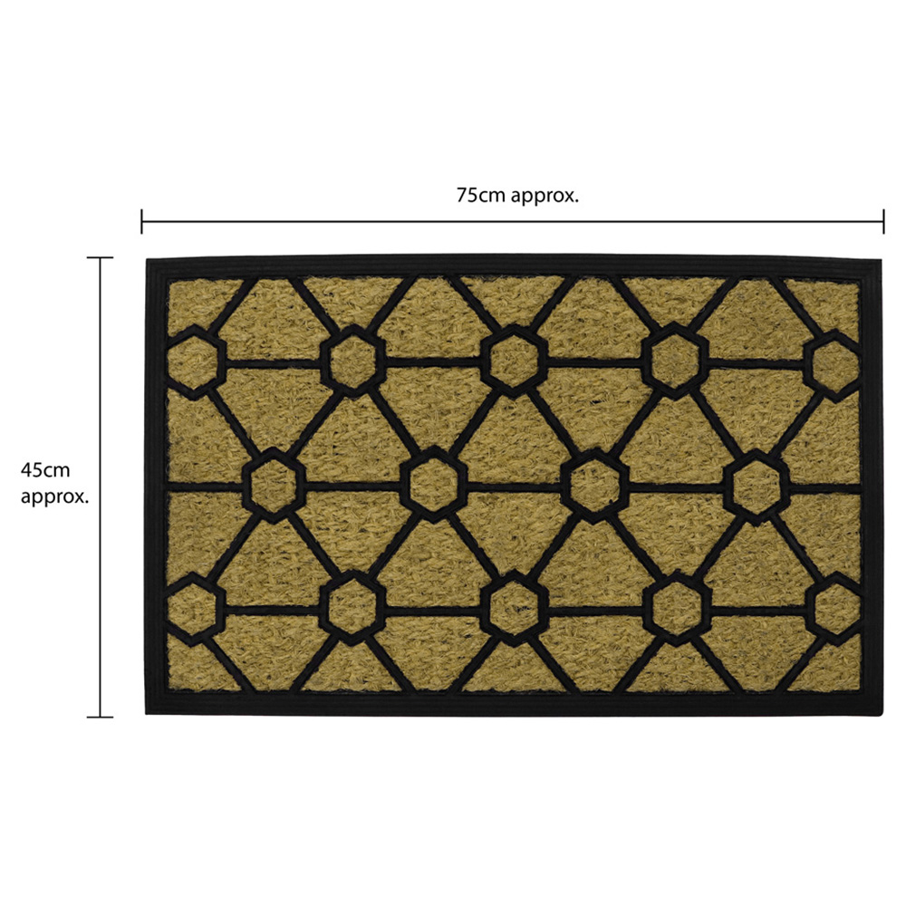 JVL Geometric Wove Rubber Tuffscrape Door Mat 45 x 75cm Image 9