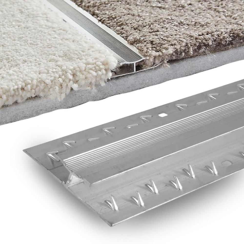 Gripperrods M30A Silver Aluminium Dual Edge Heavy-Duty Door Threshold Bar Trim with Gripper 90cm Image 2