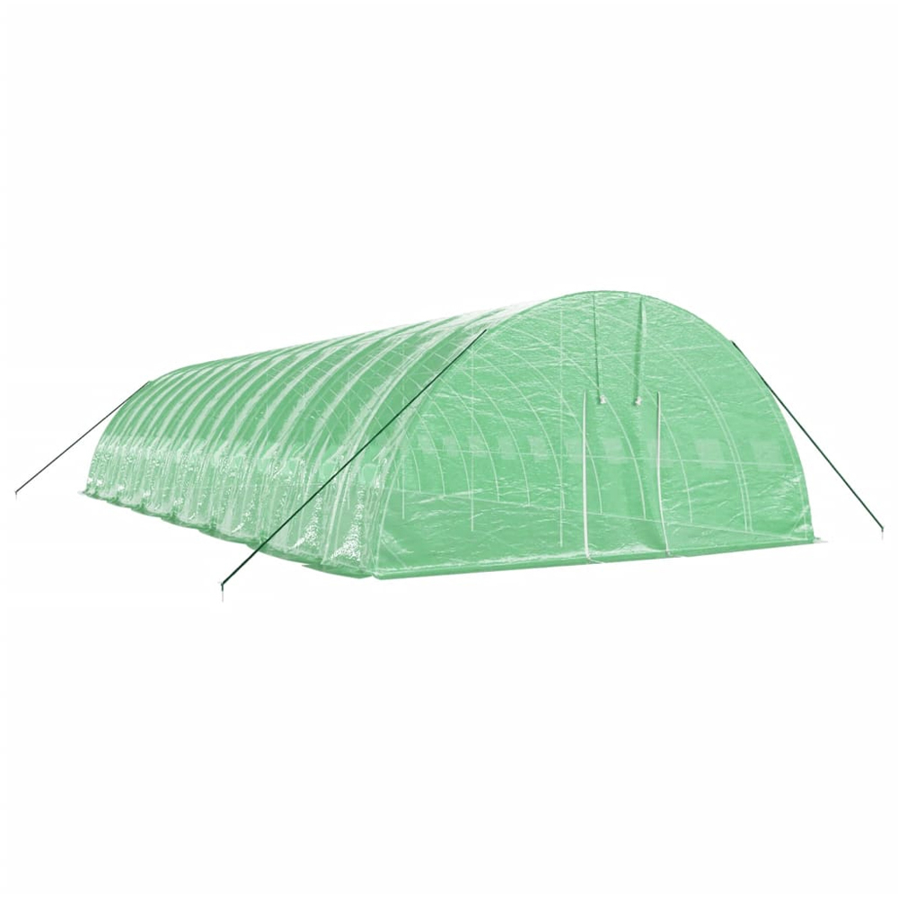 vidaXL Green Polyethylene Galvanised Steel Frame 45.9 x 19.6ft Greenhouse Image 3