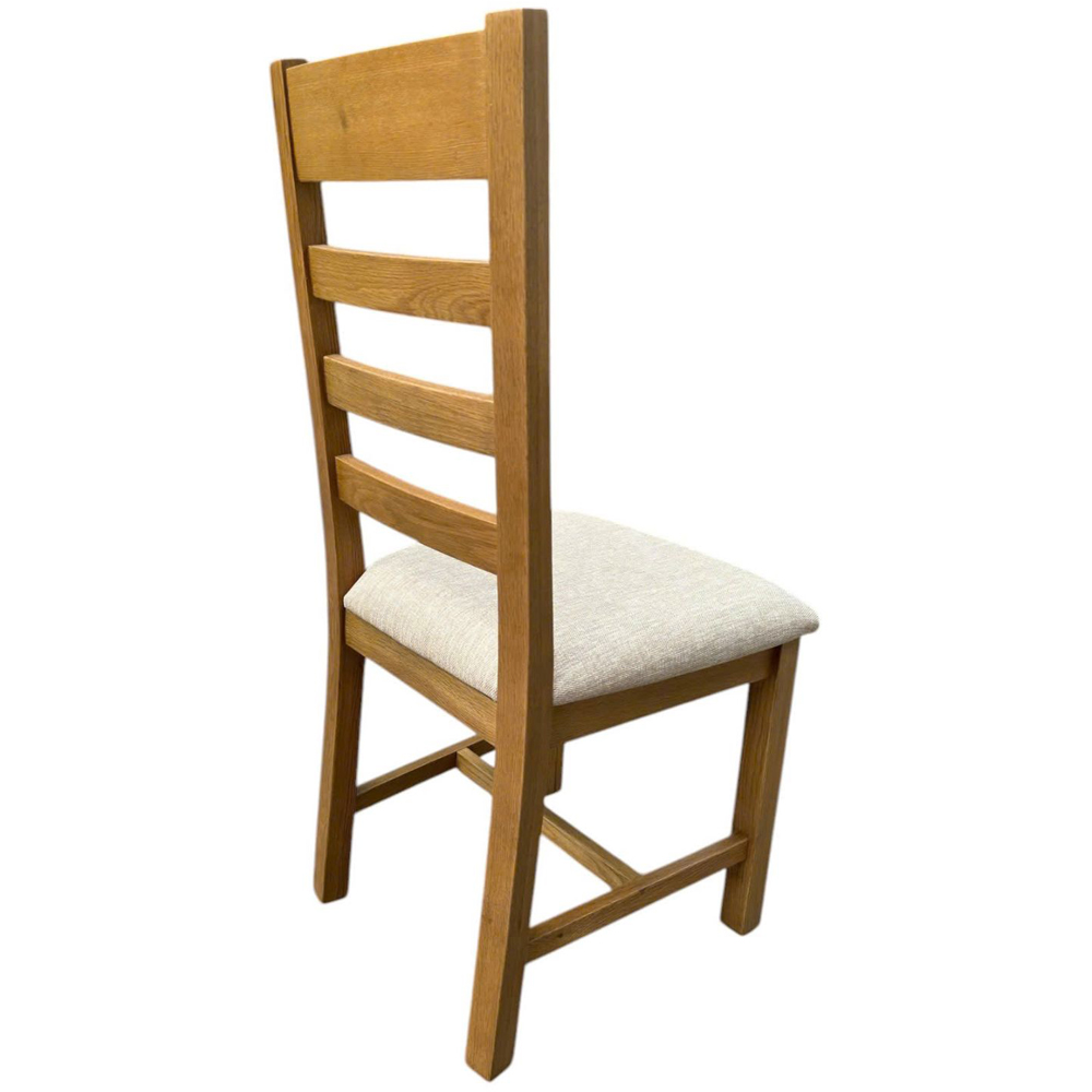 Home Source Copenhagen Beige Wool Solid Oak High Slatted Back Dining Chair 2 Pack Image 4