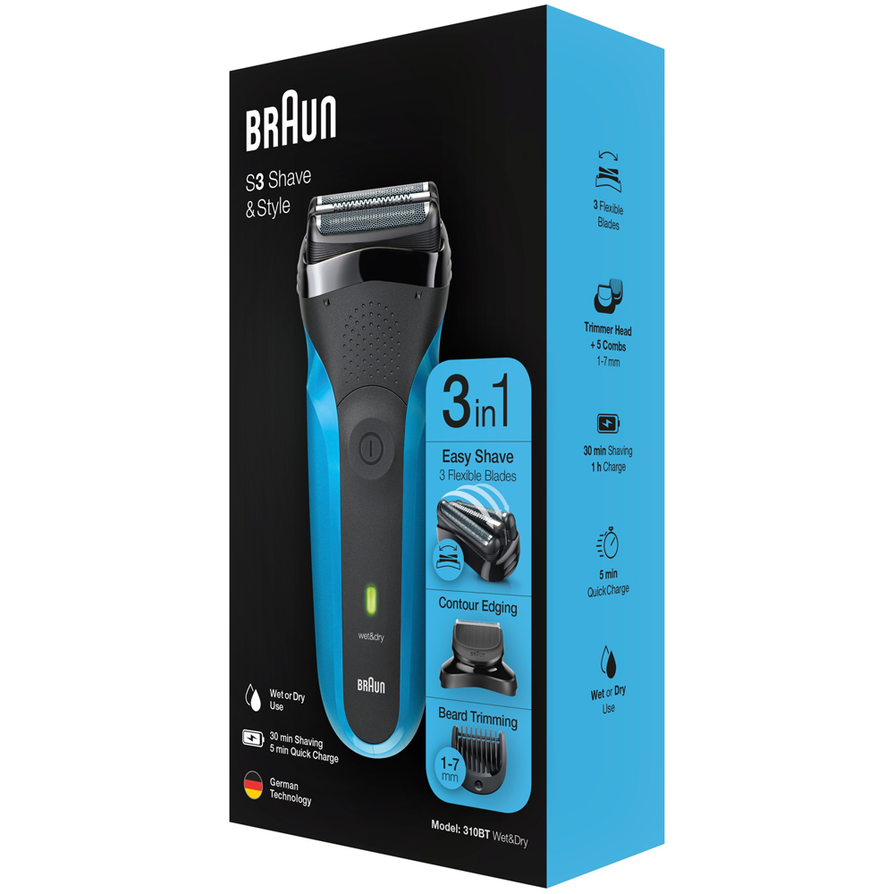 Braun Shave and Style 310BT Electric Shaver Black Image 4