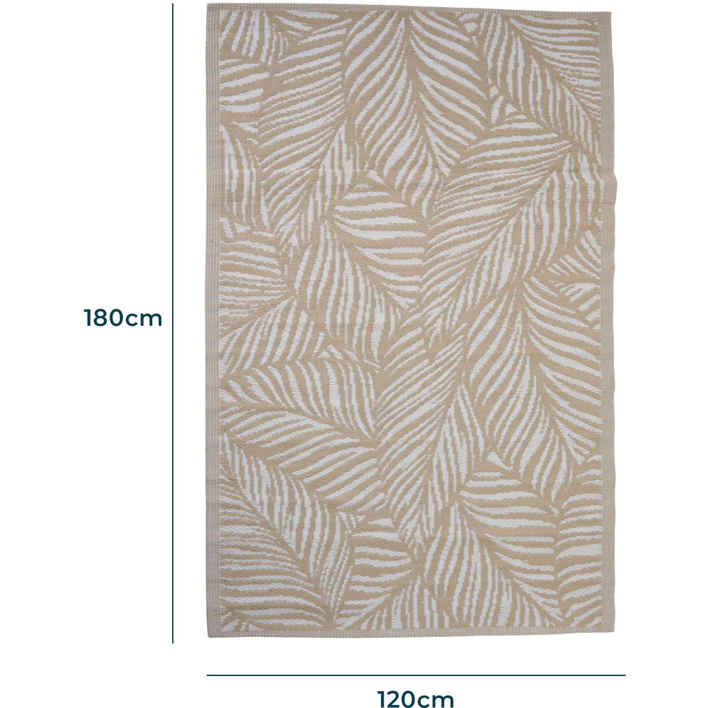 Jack Stonehouse Beige Leaf Waterproof Anti-Slip Outdoor Rug 120 x 180cm Image 4