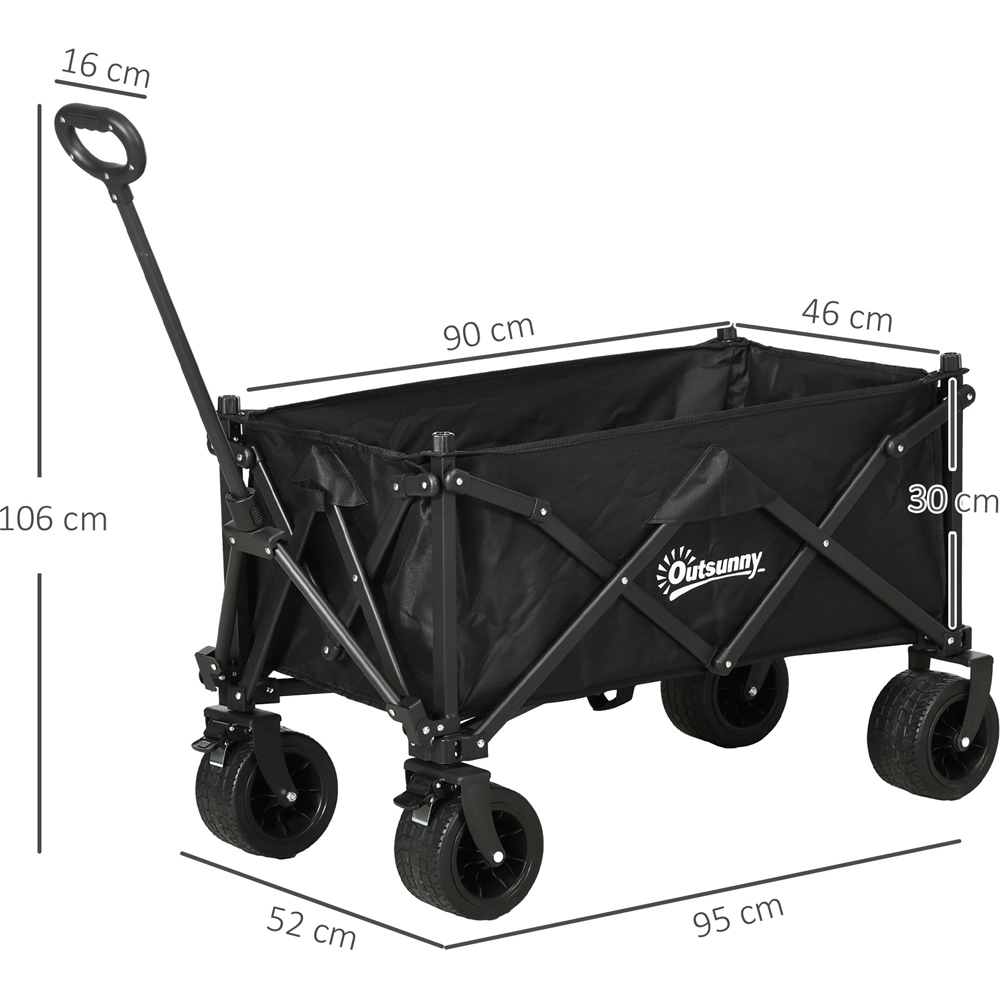 Outsunny Black Folding Garden Trolley 120kg Image 7
