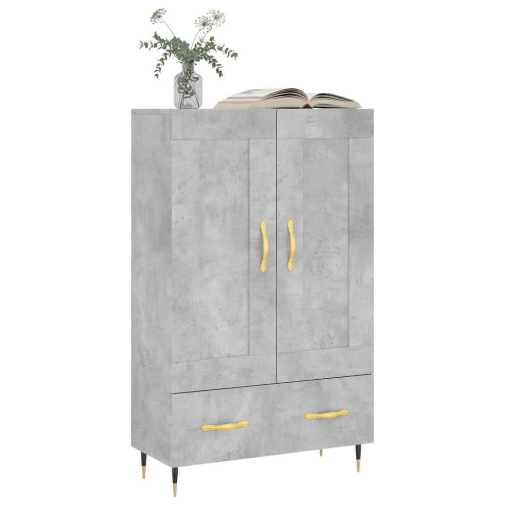 vidaXL 2 Door Single Drawer Concrete Grey Highboard Image 3