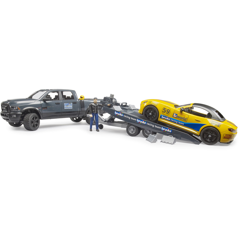 Bruder Kids RAM 2500 Power Wagon and Roadster Racing Team Playset Model Image 5