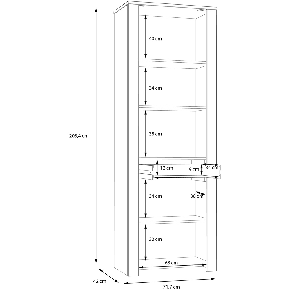 Florence Bohol 2 Door Single Drawer Grey Riviera Oak Narrow Cabinet Image 9