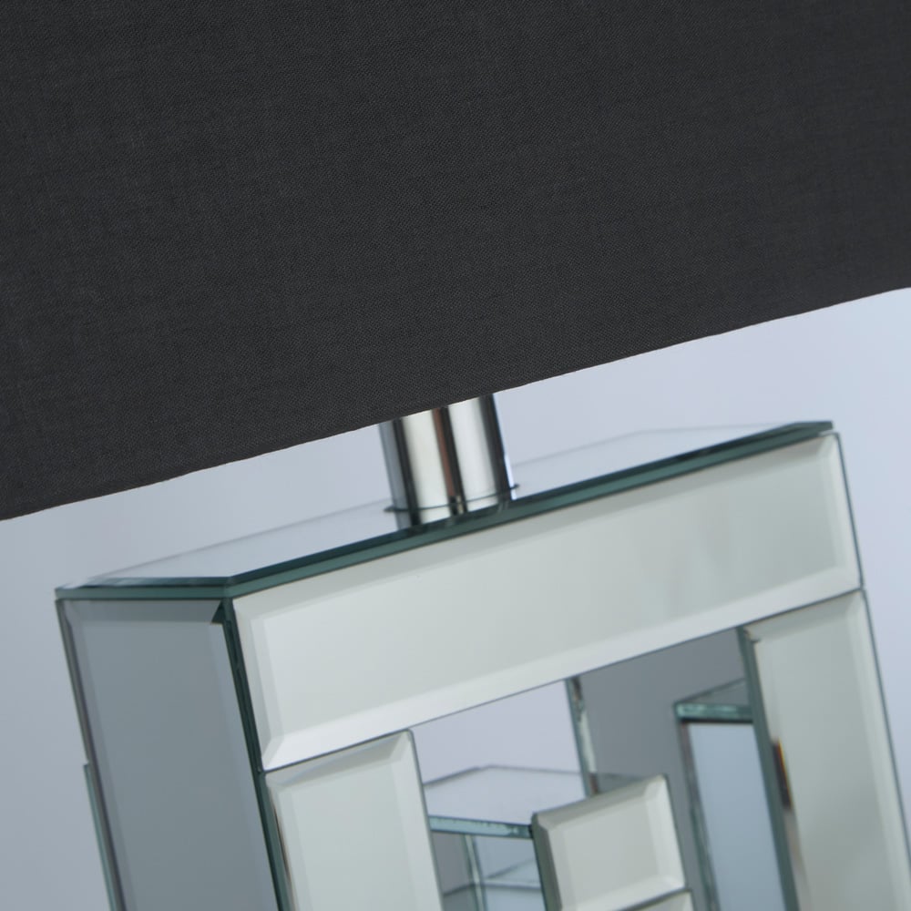 Lighting Collection Mirror Table Lamp With Grey Shade Image 4