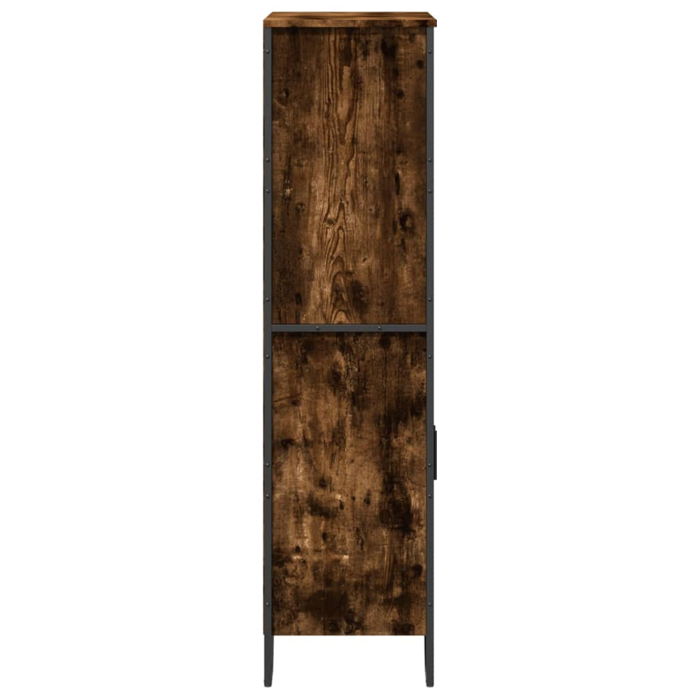vidaXL 2 Door 4 Shelf Smoked Oak Highboard Image 4