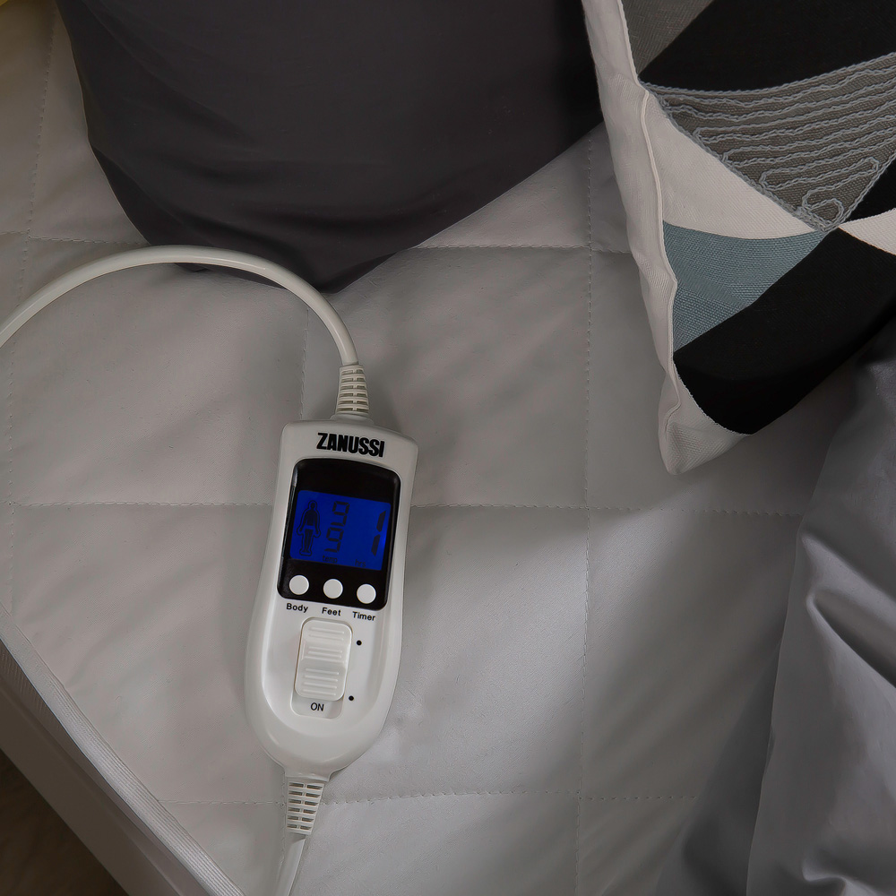 Zanussi Single Washable Electric Heated Mattress Protector with Fitted Skirt and Controller Image 5