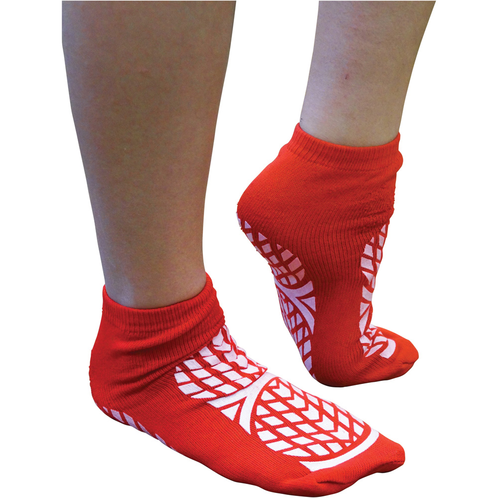 Aidapt Red Double Sided Patient Slipper Sock Large Image 2