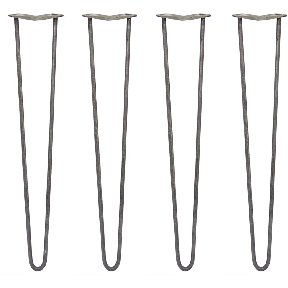MonsterShop 2 Prong Raw Steel Hairpin Leg 711mm 4 Pack Image 1