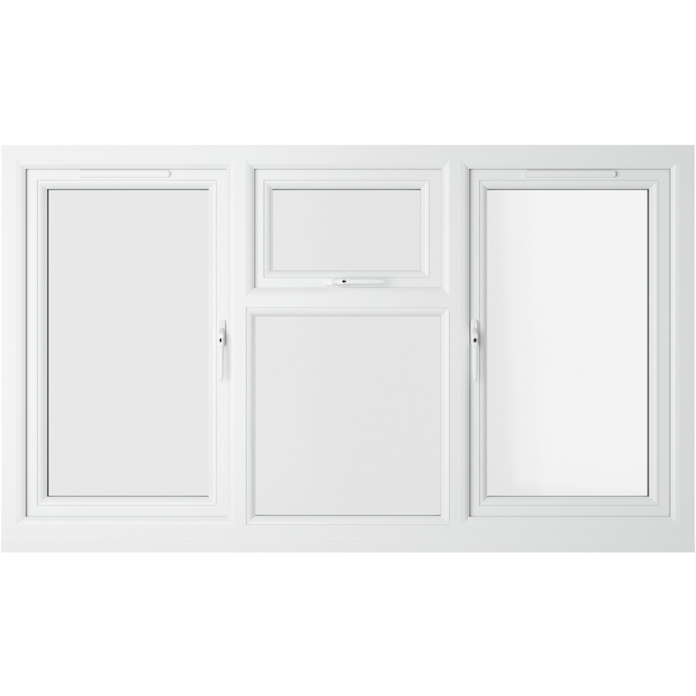 Crystal Agate and White LH and RH Side Hung and Top Centre Clear Double Glazed Window 1770 x 1115mm Image 3