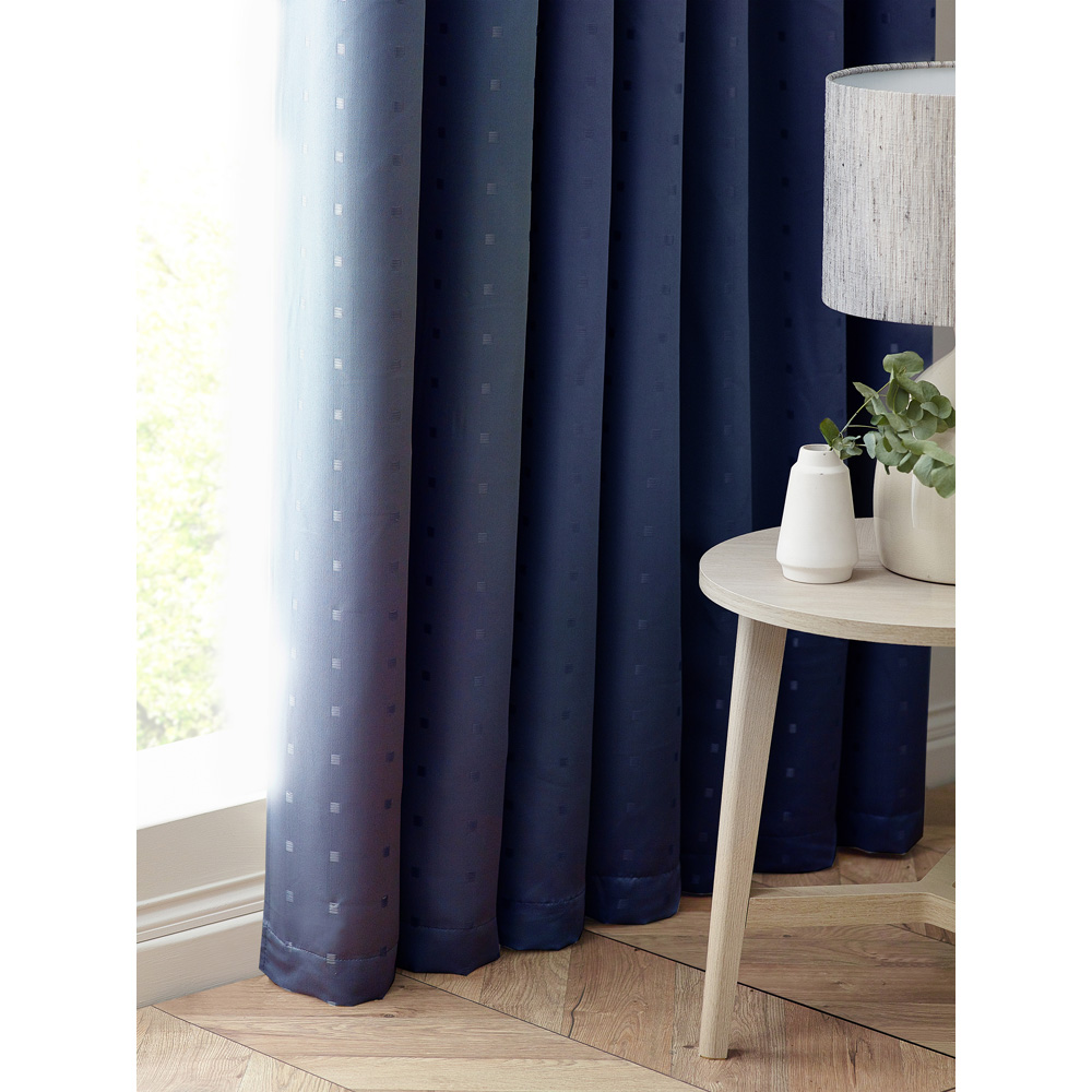 Alan Symonds Madison Navy Ring Top Curtain 229 x 183cm Image 3