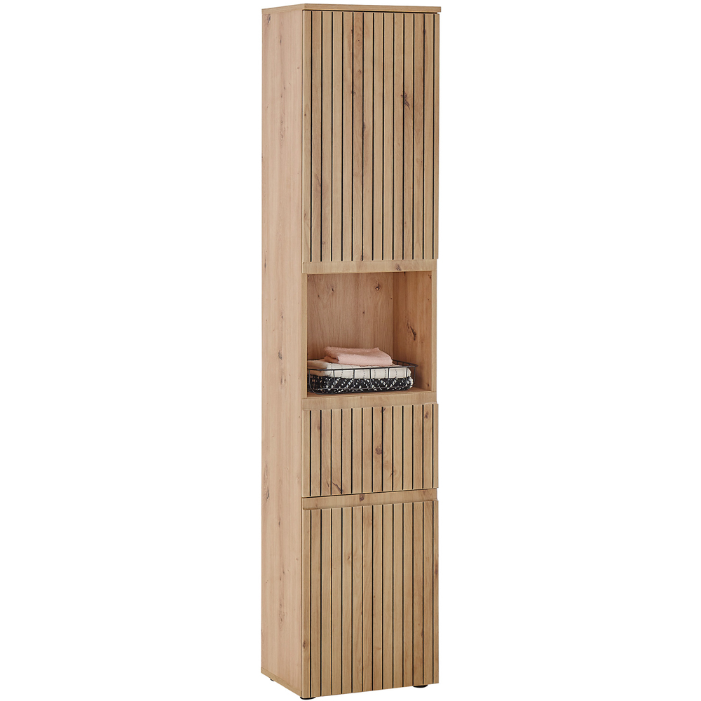 Julian Bowen Austin Single Shelf Single Drawer 2 Door Tall Cabinet Image 2