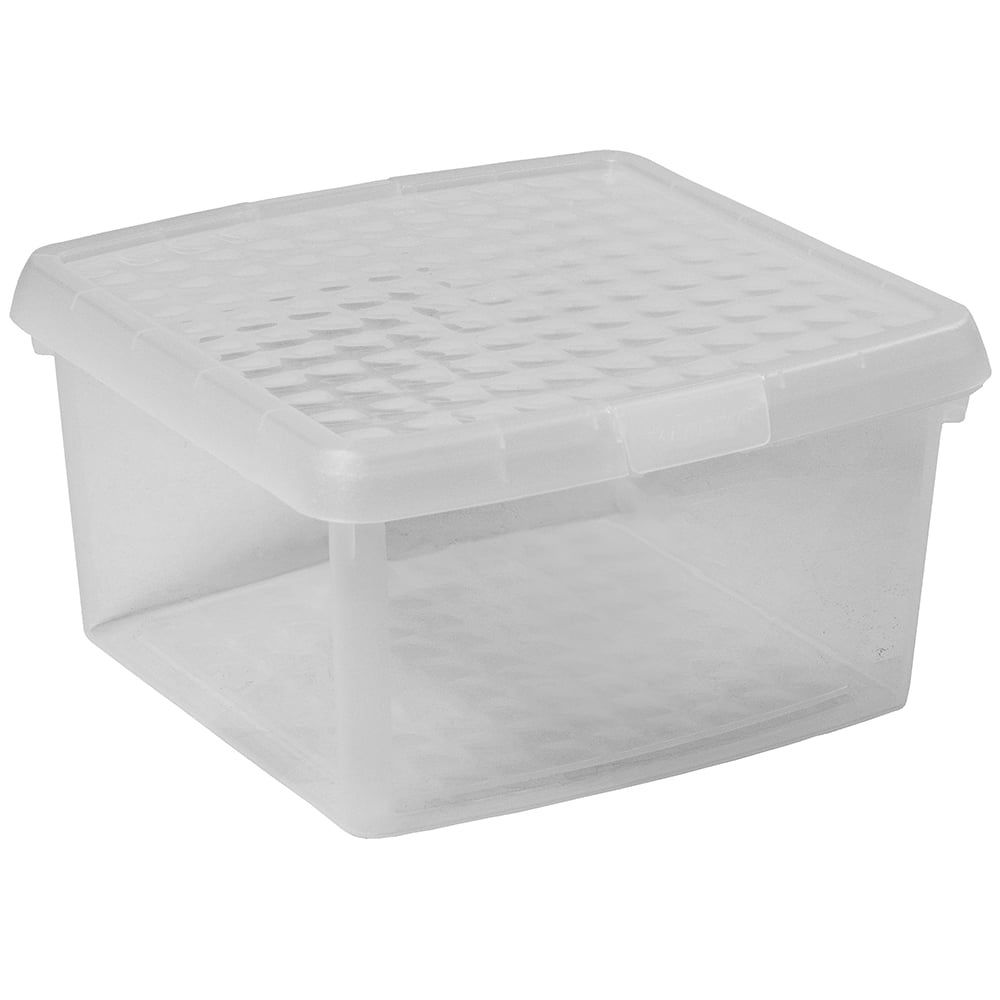 Wham Clip 9L Clear Square Storage Box with Lid 3 Pack Image 1