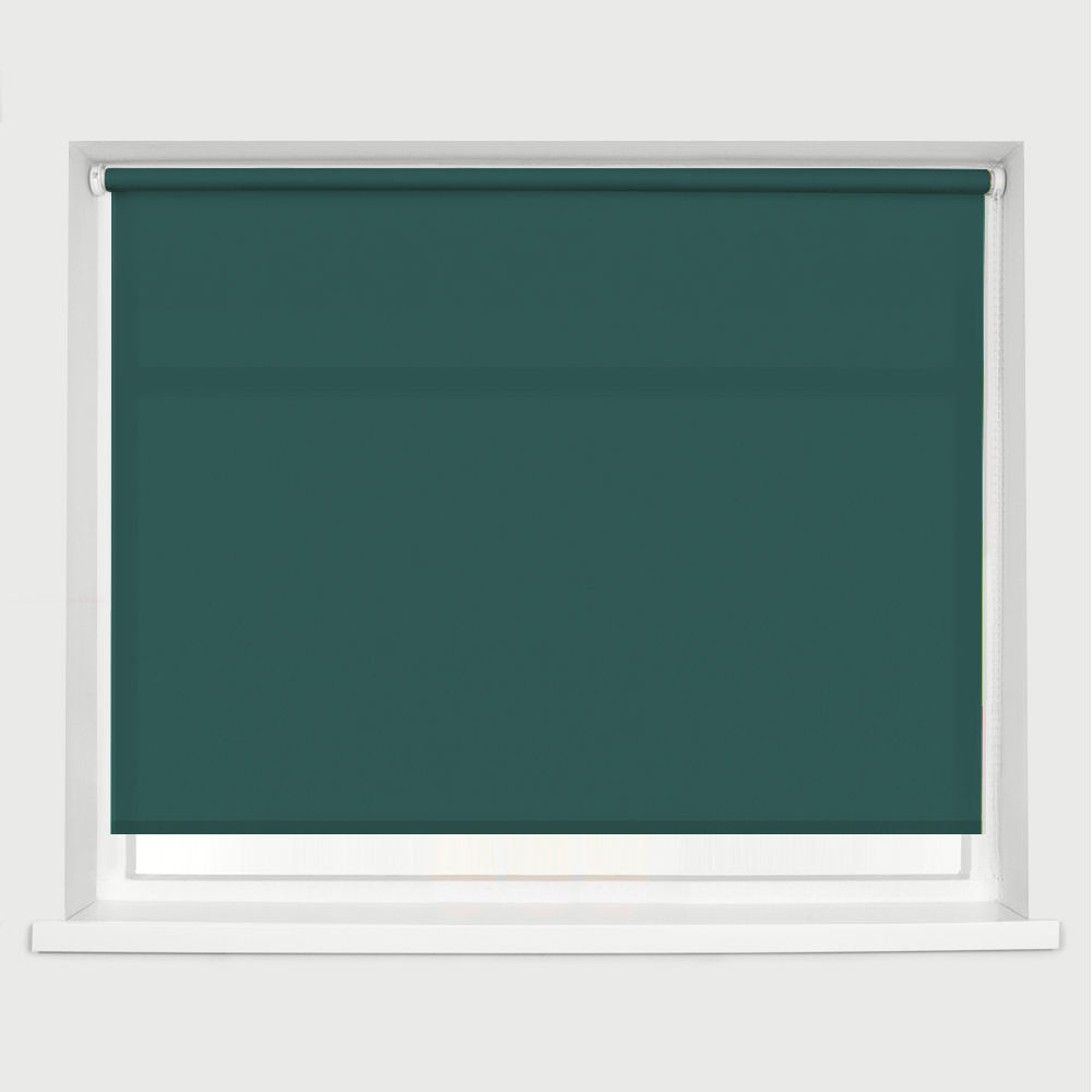 Caecus Straight Edge Roller Blind Teal 120cm Image 1