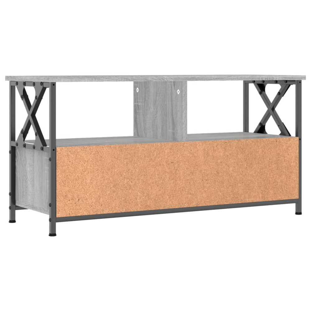 vidaXL 2 Drawer 2 Shelf Grey Sonoma Wood and Steel TV Cabinet Image 8
