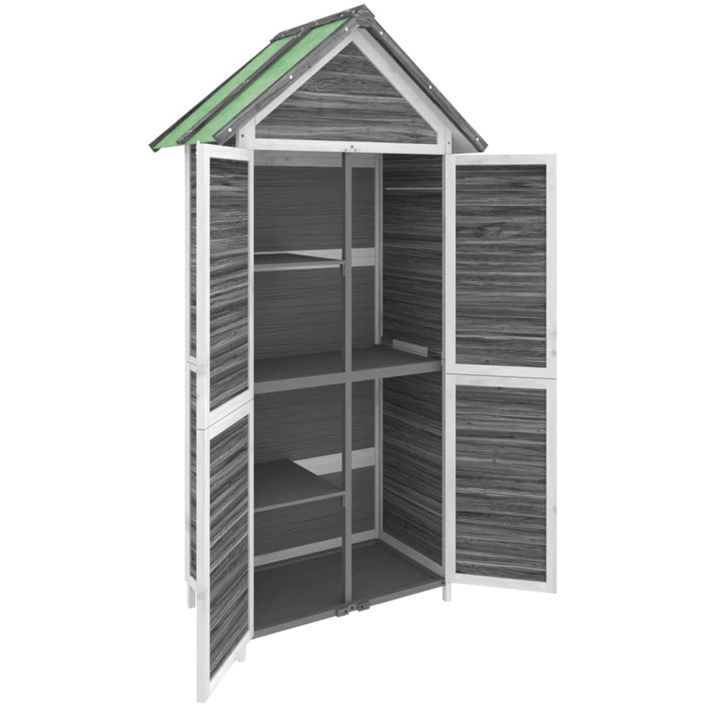 vidaXL 2.9 x 1.7ft Grey Wooden Apex Garden Tool Shed Image 2