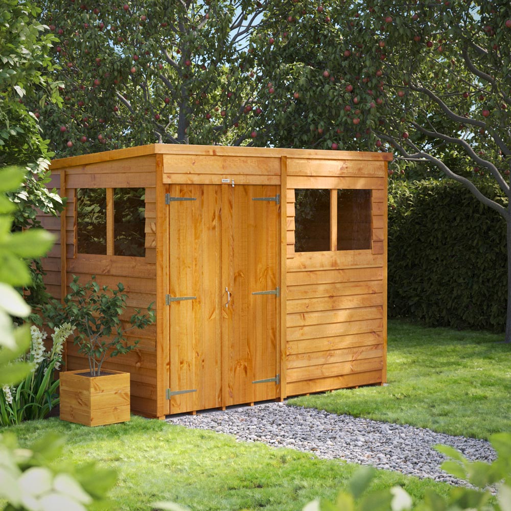 Power 8 x 6ft Double Door Overlap Pent Shed Image 2