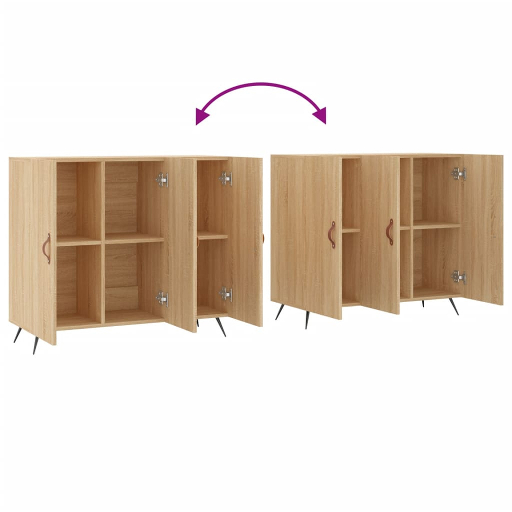 vidaXL 3 Door Sonoma Oak Sideboard Image 9