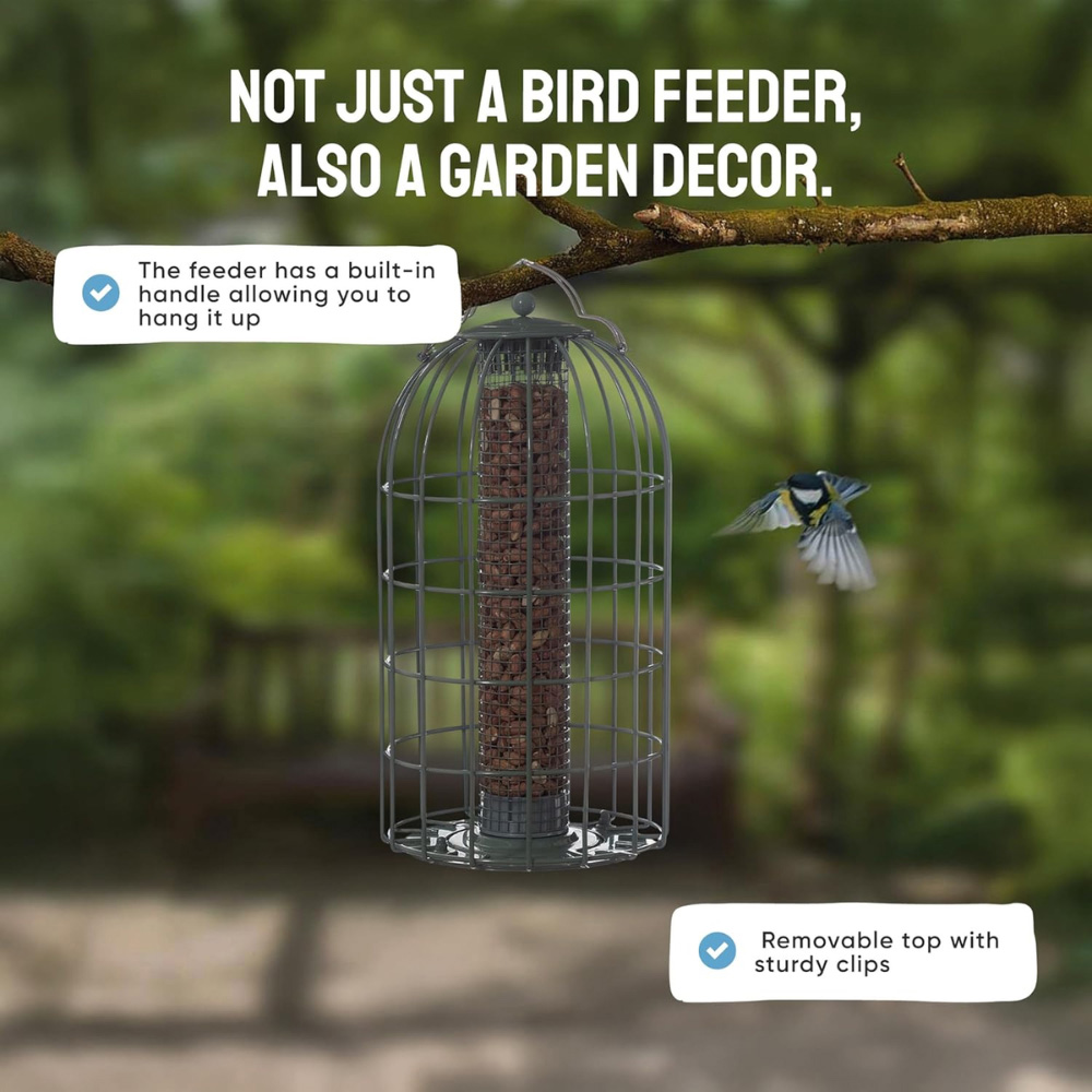 Happy Beaks The Nuttery Ocean Green Squirrel-Proof Original Nut Feeder Image 2