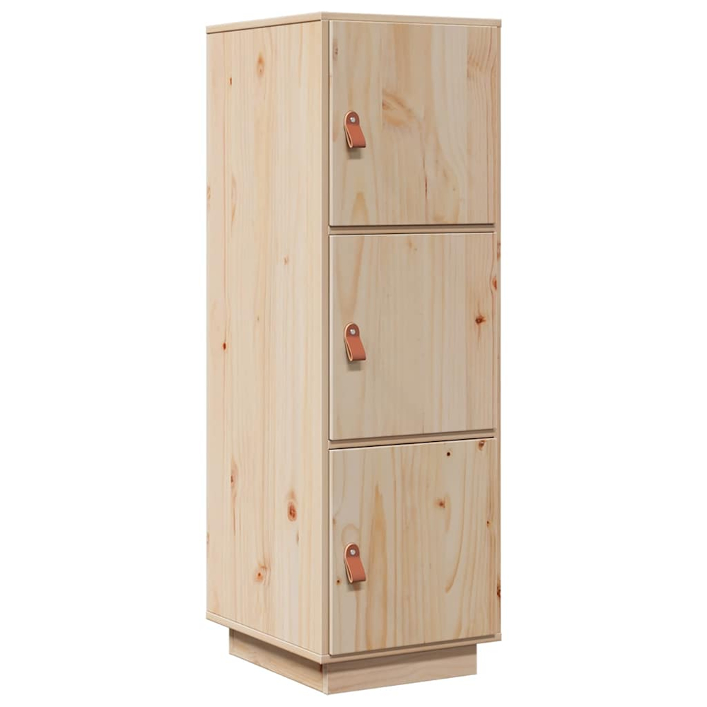 vidaXL 3 Door Natural Solid Pine Wood Highboard Image 2