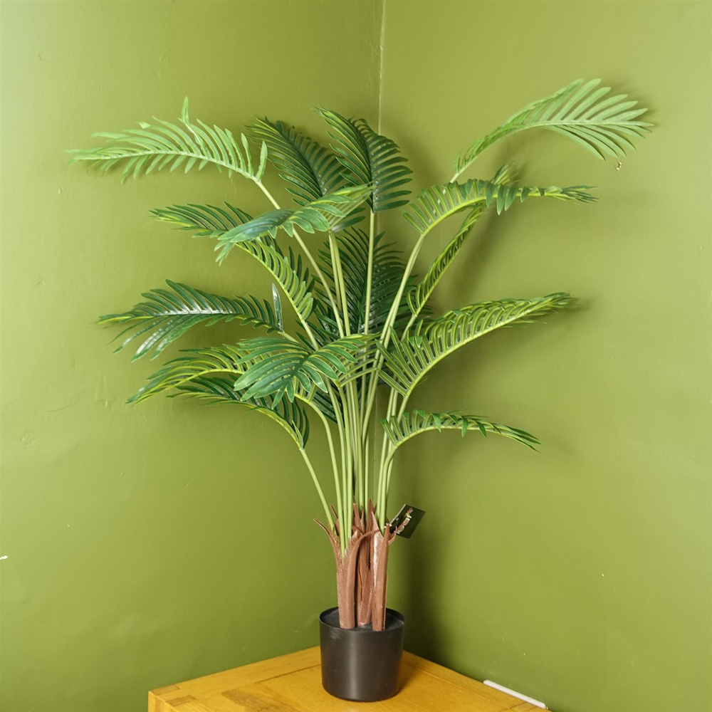 Leaf Large Areca Palm Artificial Tree in Black Pot 110cm Image 2