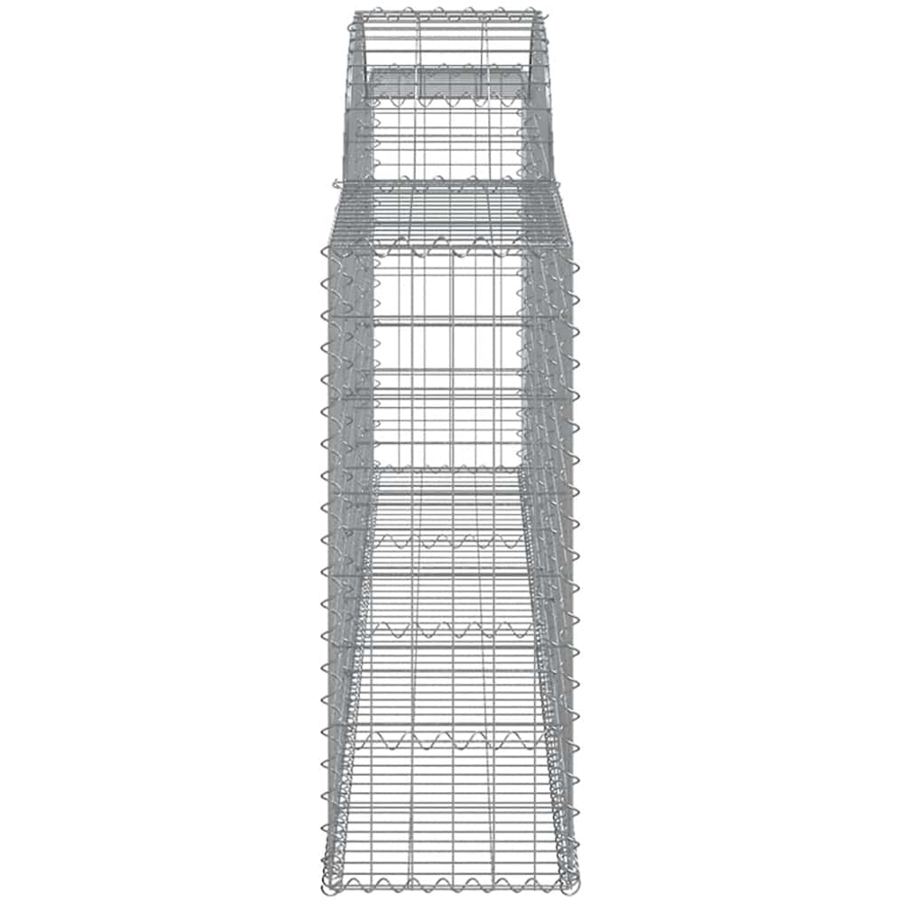 vidaXL Silver Galvanised Iron Arched Gabion Basket 300 x 30 x 80/100cm 5 Pack Image 3