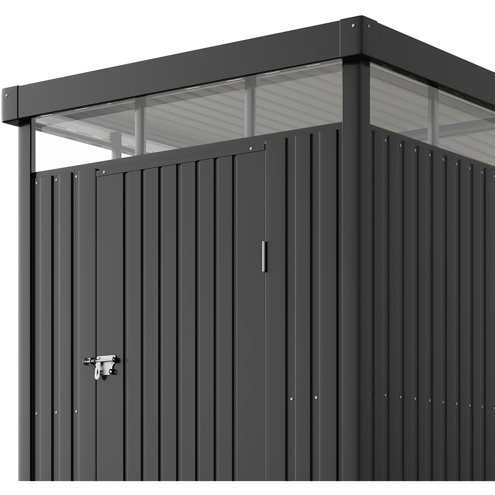 Living and Home 5 x 8ft Anthracite Metal Pent Garden Storage Shed Image 5